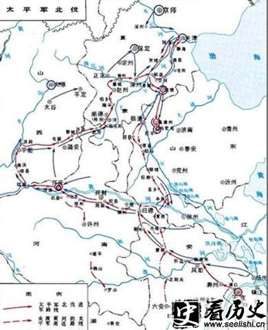 太平军北伐路线图